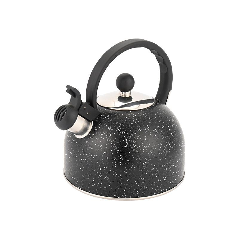 Whistling Kettle 2.5L Tea Pot Fast Boiling with Handle,Stainless Steel, Stovetop Kettle for Camping Dorm Outdoor Kitchen , Black