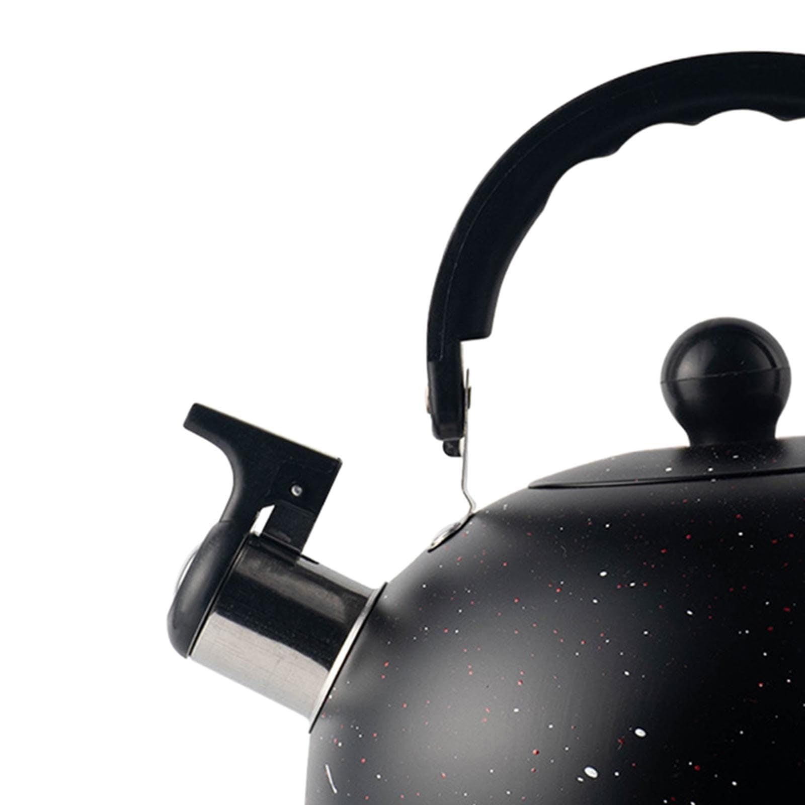Whistling Kettle 2.5L Tea Pot Fast Boiling with Handle,Stainless Steel, Stovetop Kettle for Camping Dorm Outdoor Kitchen , Black