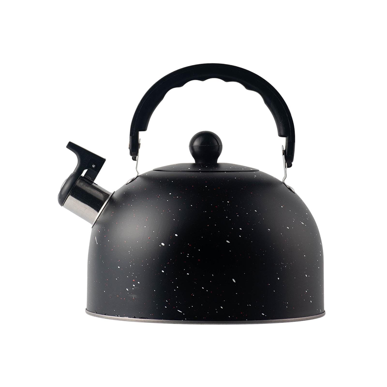 Whistling Kettle 2.5L Tea Pot Fast Boiling with Handle,Stainless Steel, Stovetop Kettle for Camping Dorm Outdoor Kitchen , Black