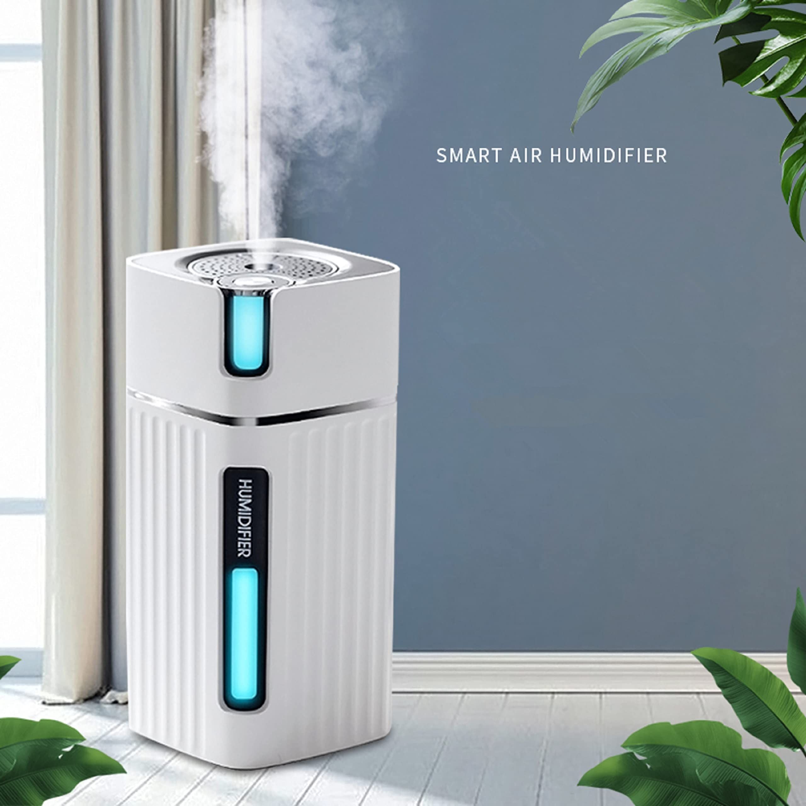 Mini Neon Humidifier - 300mL USB Quiet Ultrasonic Air Moisturizer for Desk, Car, Office, etc. - 2 Mist Modes, Multiple Colors