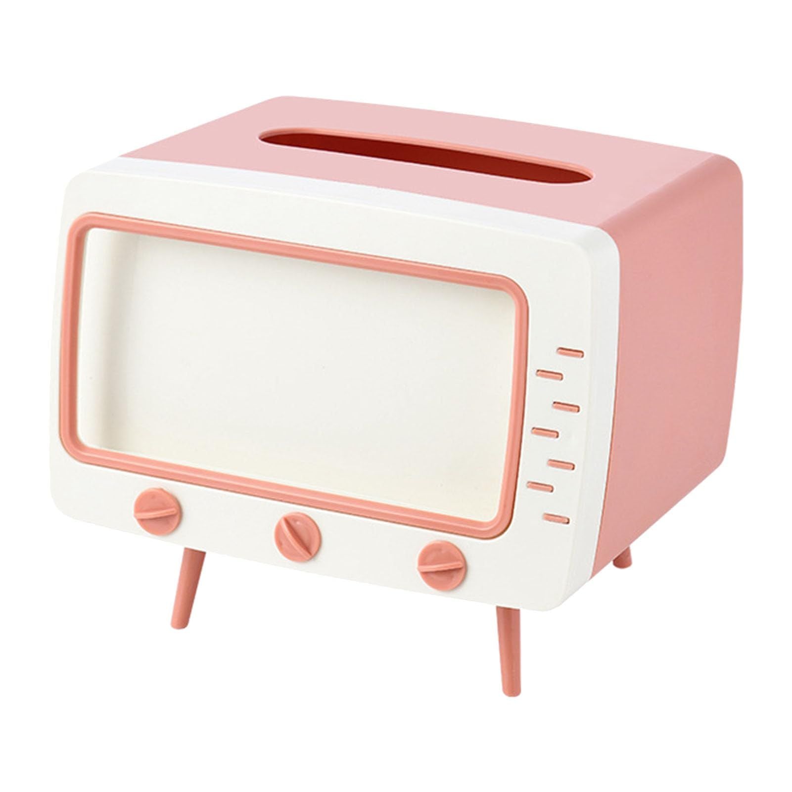 Retro TV Tissue Box Cover Multipurpose Cute Innovative Tissue Box Holder Practical Cell Phone Holder for Bathroom, Kitchen