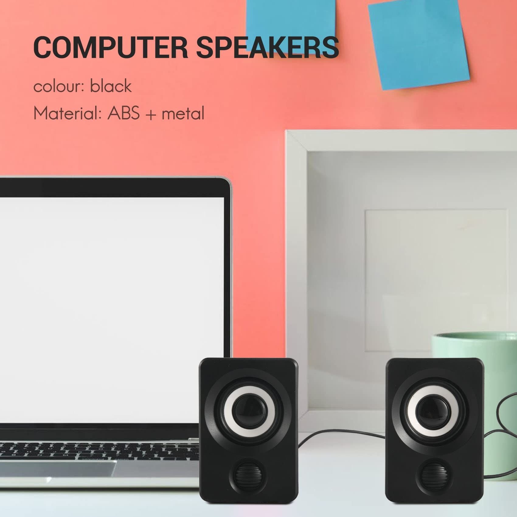 Surround Computer Speakers with Stereo USB Wired Powered Multimedia Speaker for PC/Laptops/Smart Phone