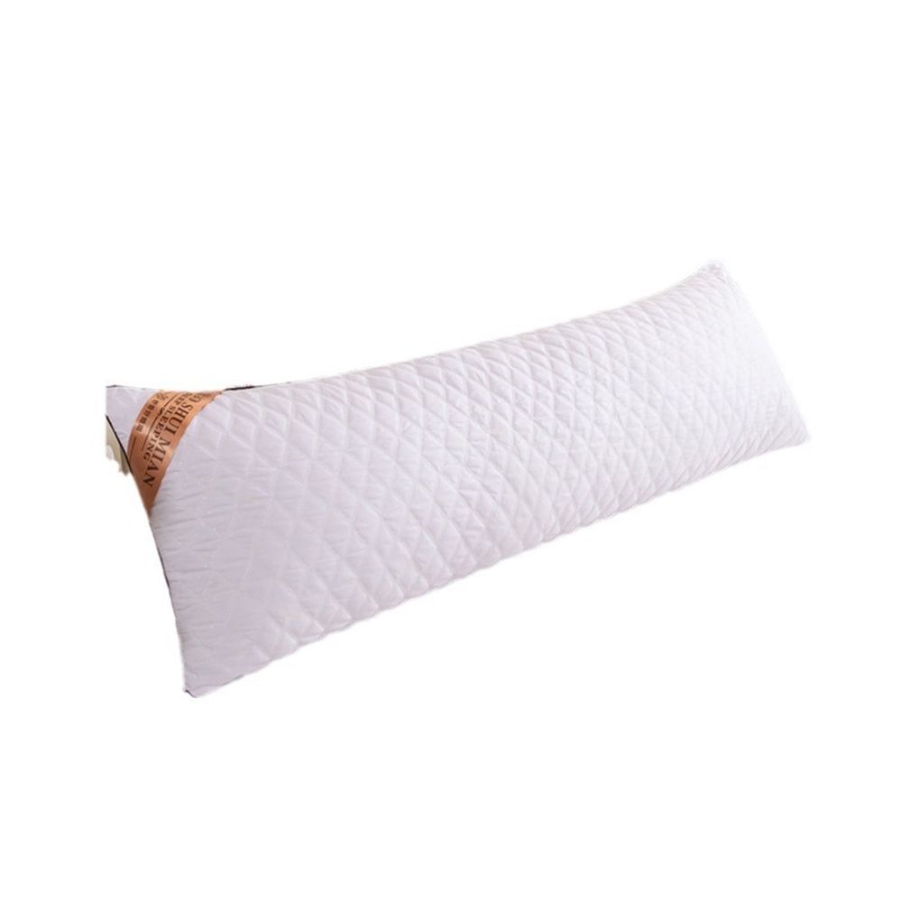 1 Meter Long Quilted Bolster Pillow | Soft Polyester Body Pillow for Sofa & Bed | 100x48cm White Cushion for Reading & Lounging | 1 Piece