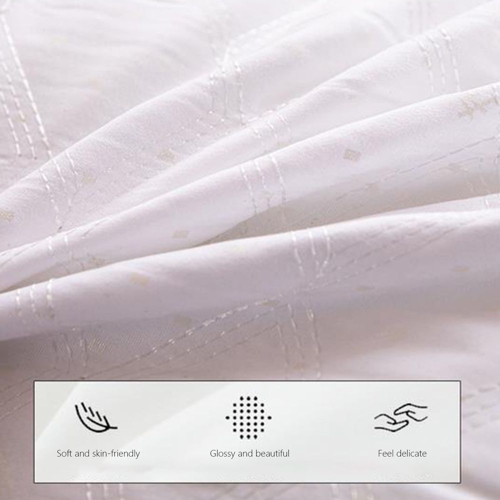 1 Meter Long Quilted Bolster Pillow | Soft Polyester Body Pillow for Sofa & Bed | 100x48cm White Cushion for Reading & Lounging | 1 Piece