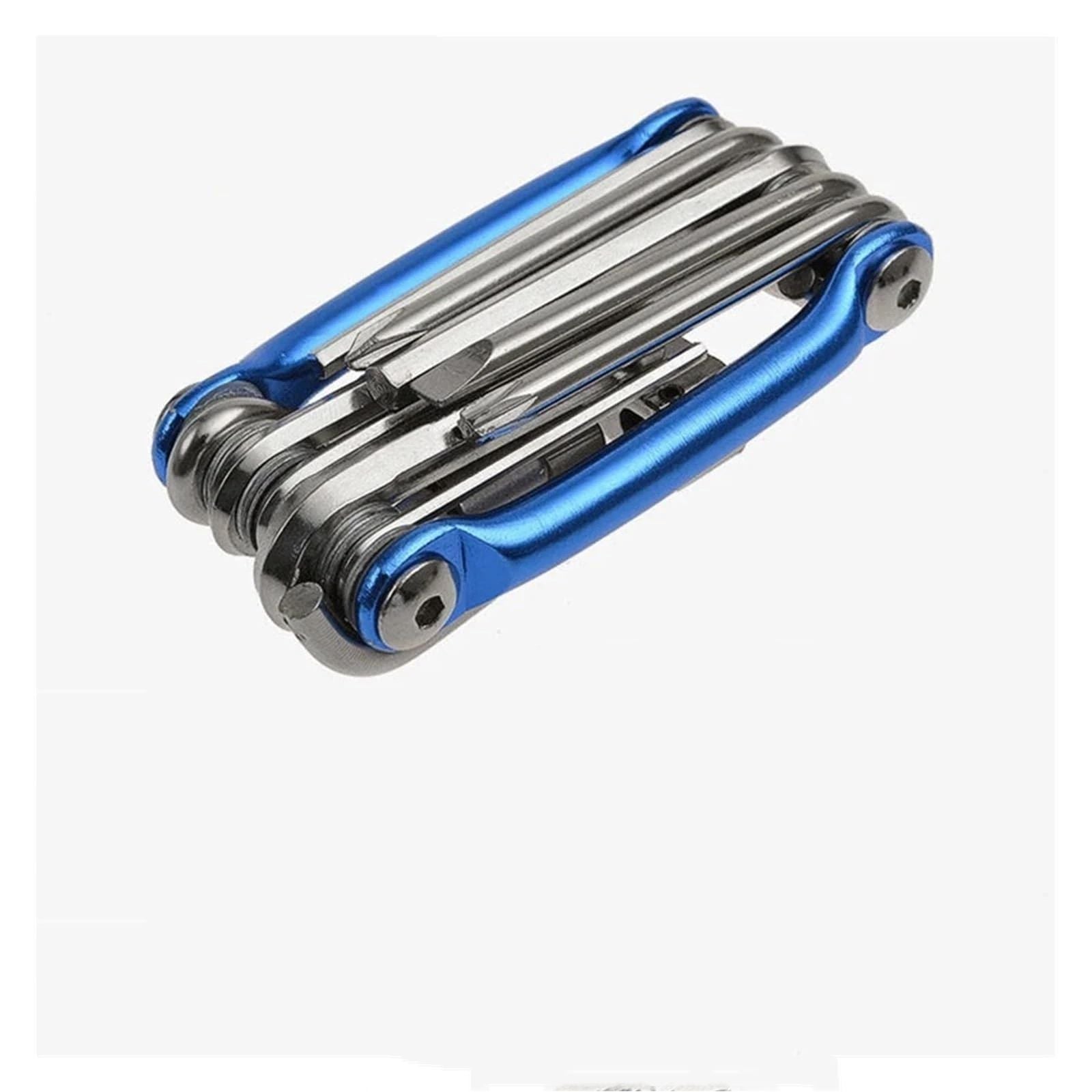 Bike Multitool - Bike Tool Kit -11 In 1 Lightweight Stainless Steel Bicycle Multi tool -  with Chain Clamps, Firm Wrench, Screwdriver, Straight Screwdriver, Hex Key Wrench, （blue）