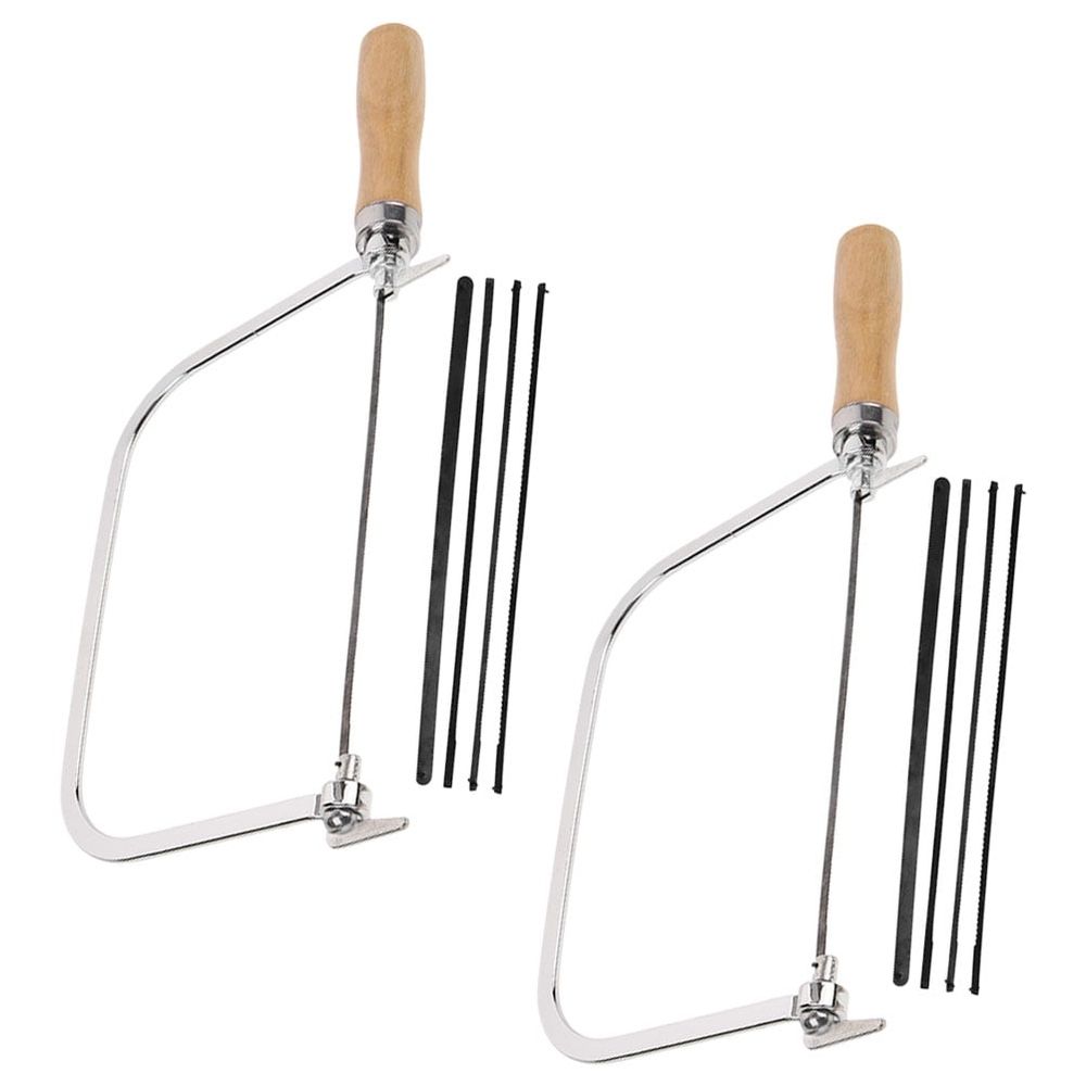 Jewelry Saw Kit Coping Saw Wood Handle U-Shape Iron 2 Sets