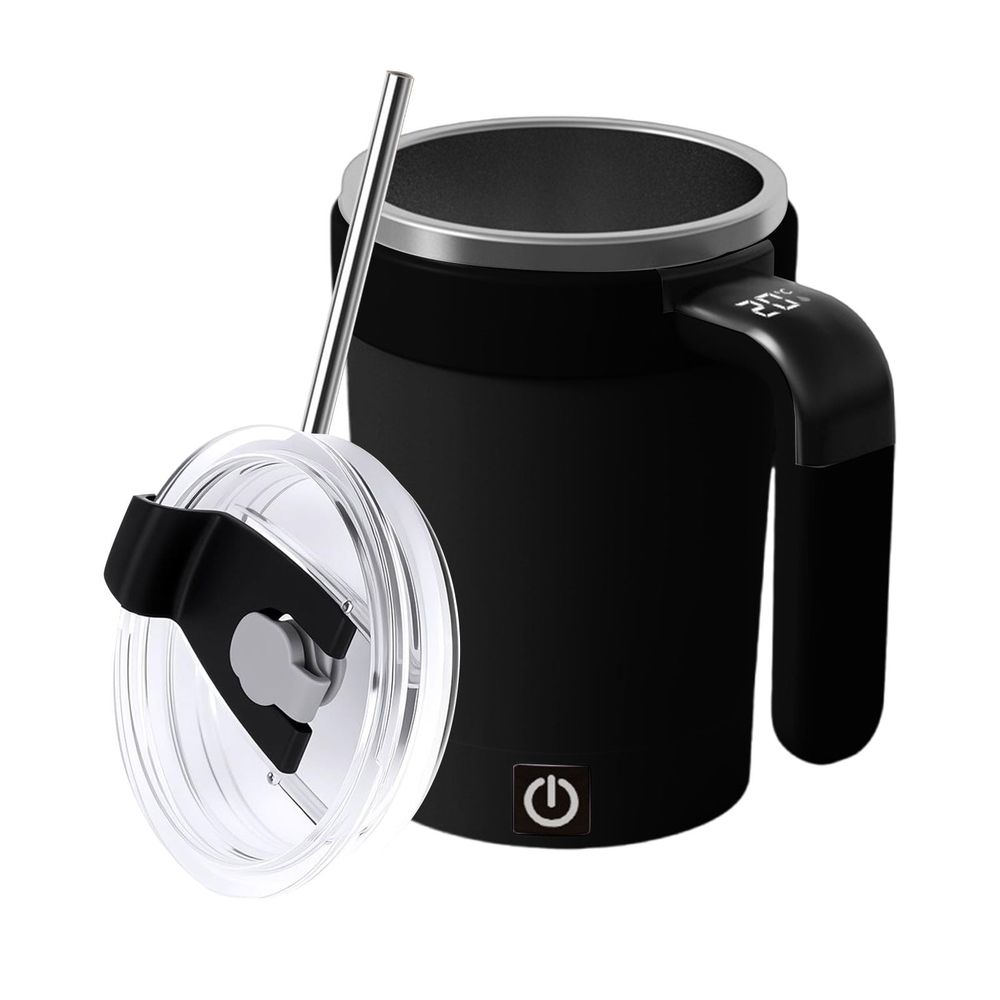 Upgraded Automatic Stirring Coffee Mug with Temperature Display & Leakproof Lid, Insulated Cup for School, Home, Office & Travel Use