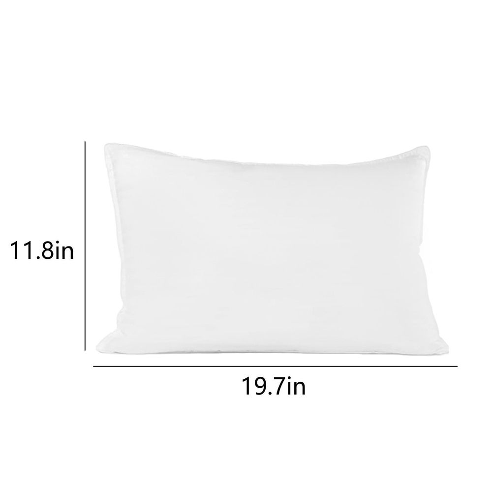 Household Pillow Insert, Comfortable and Ultra Soft Standard Pillow for Side Sleeping, Back Sleeping and Stomach Sleeping, 12" x 20" x 3", White