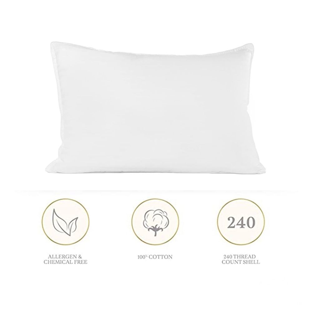 Household Pillow Insert, Comfortable and Ultra Soft Standard Pillow for Side Sleeping, Back Sleeping and Stomach Sleeping, 12" x 20" x 3", White