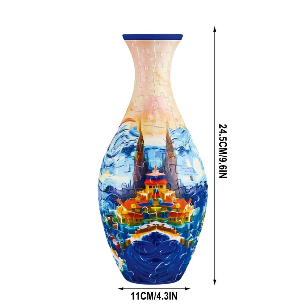 3D Puzzles Vase for Adults, 3D Puzzle Vase, 160 PCS 3D Puzzle Vase for Adults, 9.6*4.3in 3D Puzzle Unique Flower Vase, Gifts for Flower Vase Office Decor and Home Decoration(Flowers)