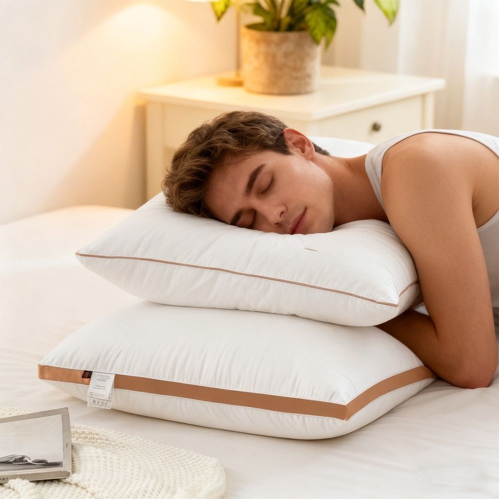 Neck Pain Pillow, Extra Firm Support for Adults and Students, Hotel Quality Bed Pillow with Orthopedic Design, Hypoallergenic and Machine Washable, Ideal for Dormitory and Home Use