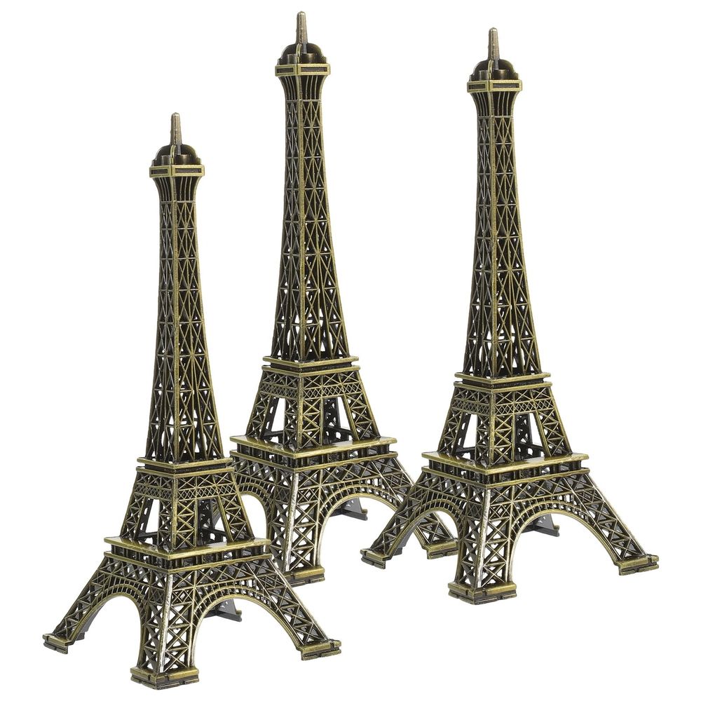 3pcs Golden Tower Models Simple Style Home Office Decor