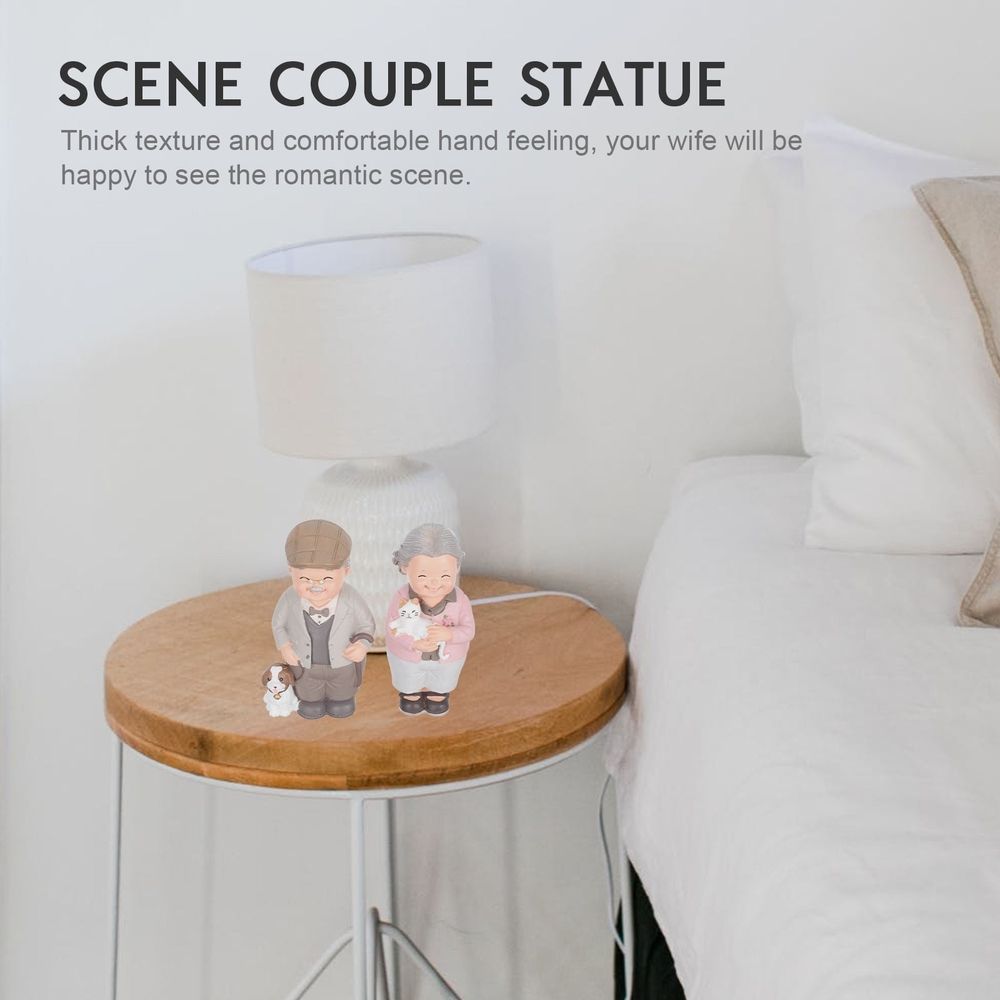Couple Statue Creative Resin Ornament Assorted 1 Set