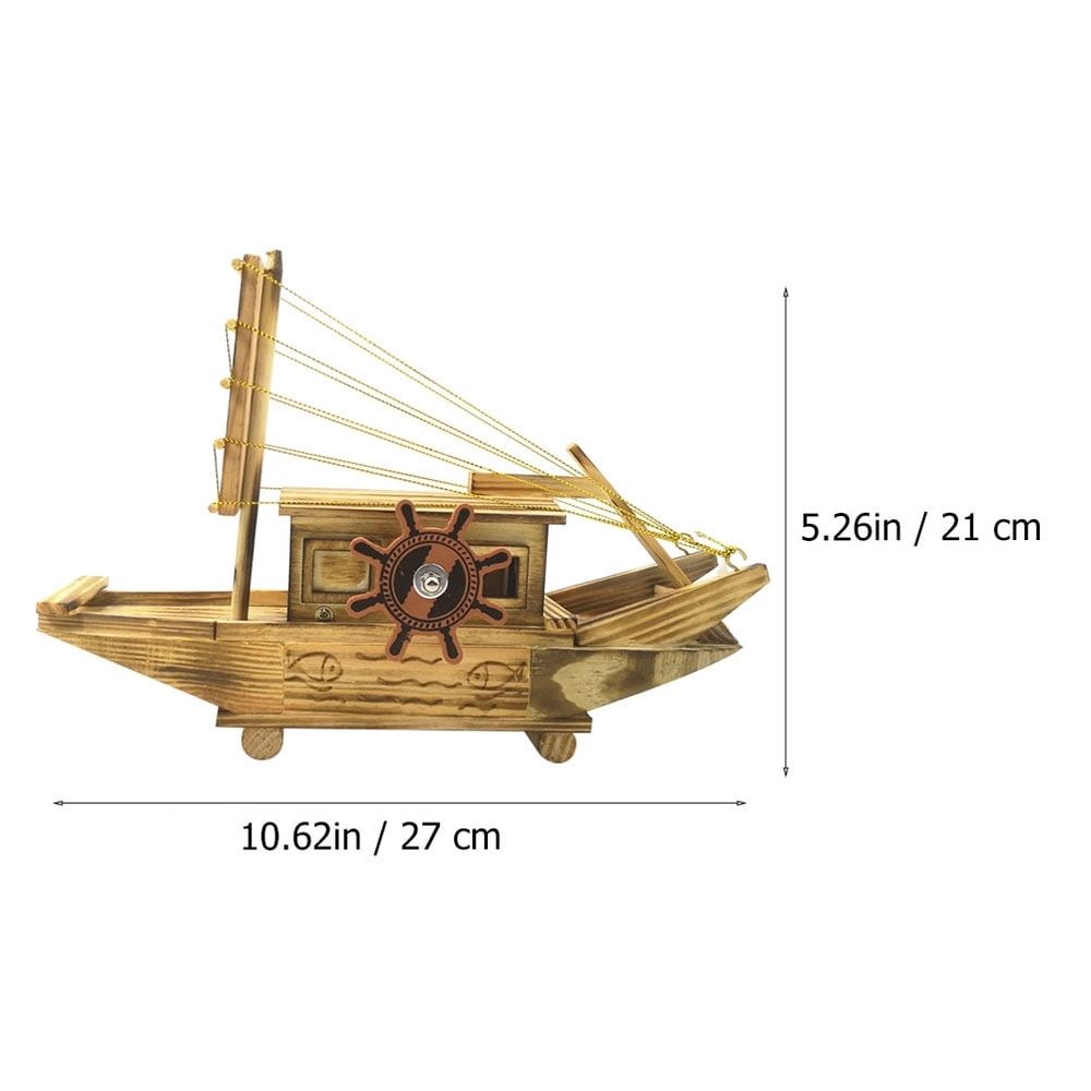 1Pc Handmade Wooden Sailboat Model Multi Color for Home and Office Decoration