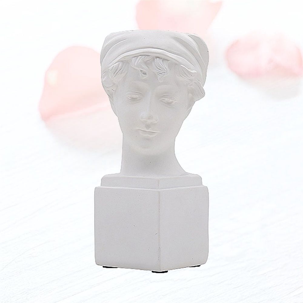 1Pc Durable White Resin Craft Flowerpot for Stylish Home Decor