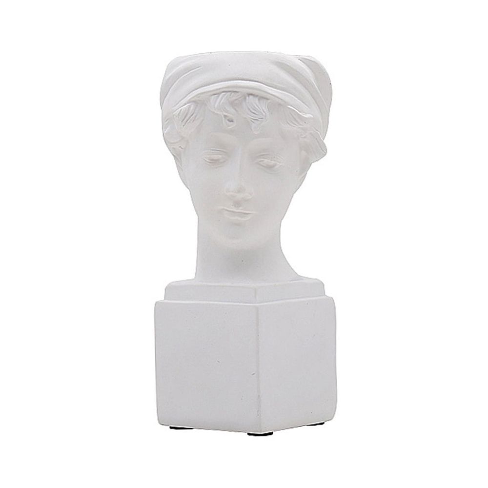 1Pc Durable White Resin Craft Flowerpot for Stylish Home Decor