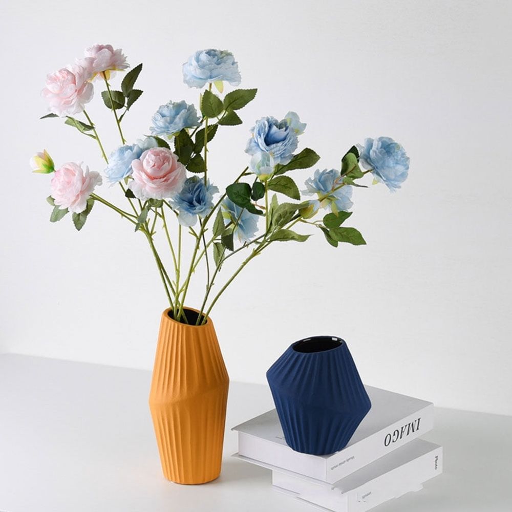 1Pc Premium Ceramics Vase Blue for Hydroponics and Flower Display