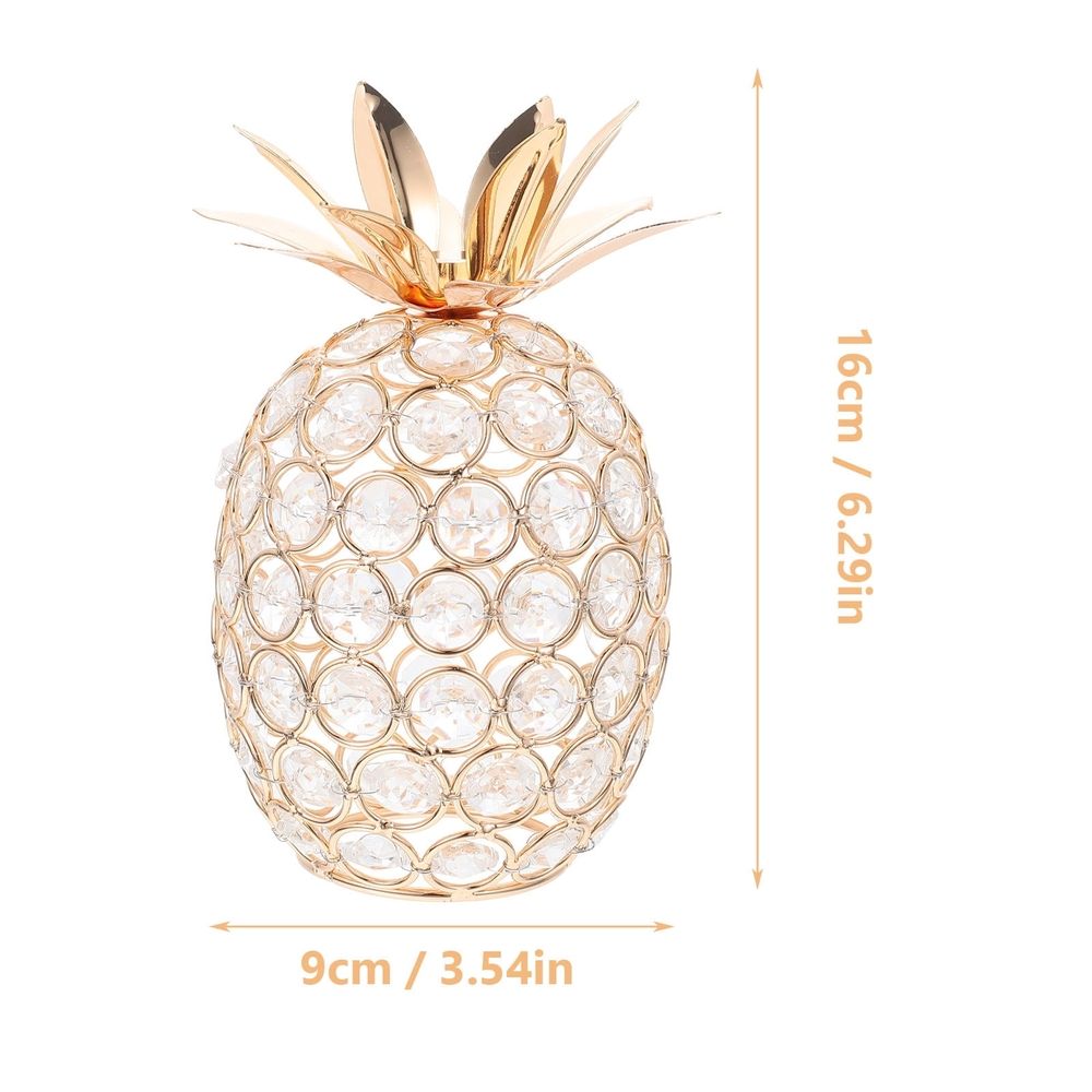 Decorative Fruit Prop Golden Crystal Pineapple Figurine 1Pcs For Homeowners
