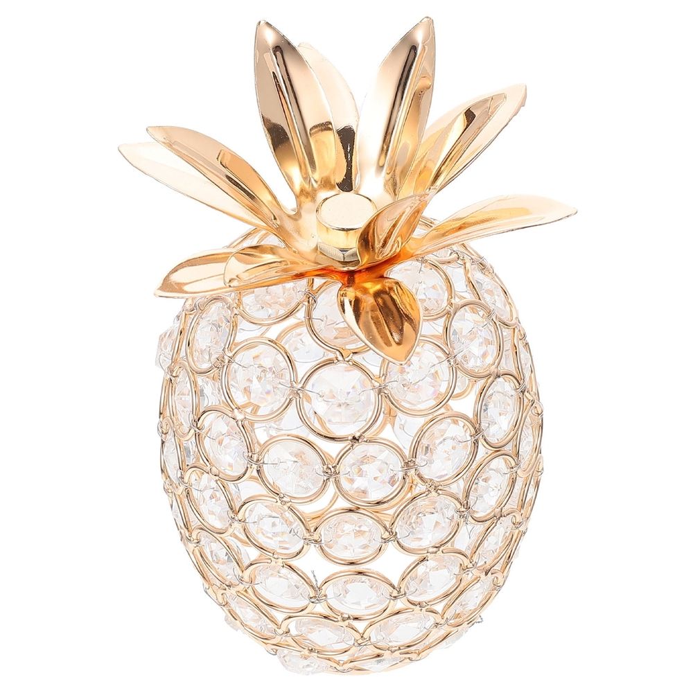 Decorative Fruit Prop Golden Crystal Pineapple Figurine 1Pcs For Homeowners