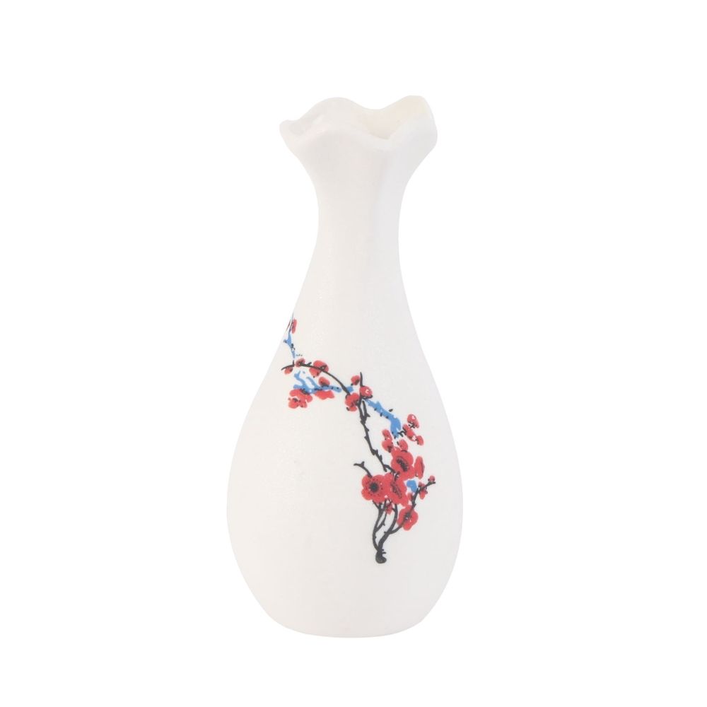 Red Simple Ceramic Vase for Living Room Decor Practical Use 1Pc