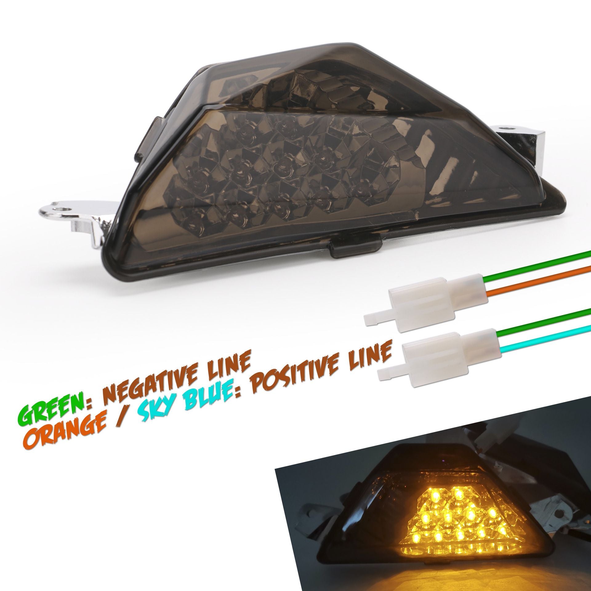Motorcycle Front LED Turn Signal Light Lamp fits for NINJA250 NINJA300 2013-2018, NINJA 400 2018-2022, NINJA 650 2018-2022