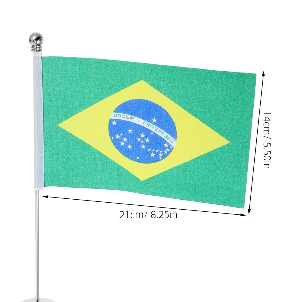 Brazil Desktop Flag Easy to Install Reusable for Home Hotel Restaurant