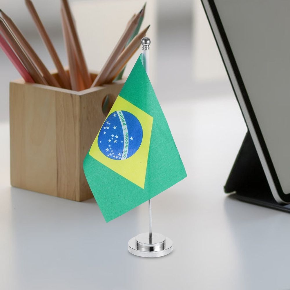 Brazil Desktop Flag Easy to Install Reusable for Home Hotel Restaurant