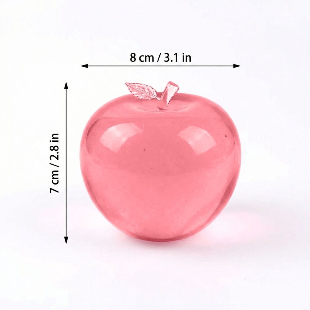Light Pink Apple Stress Relief Tool with Leaf Design, Maltose Infilled for Slow Rebound, Tactile Tool for Stress Reduction, Creative Fidget Accessory for Adults