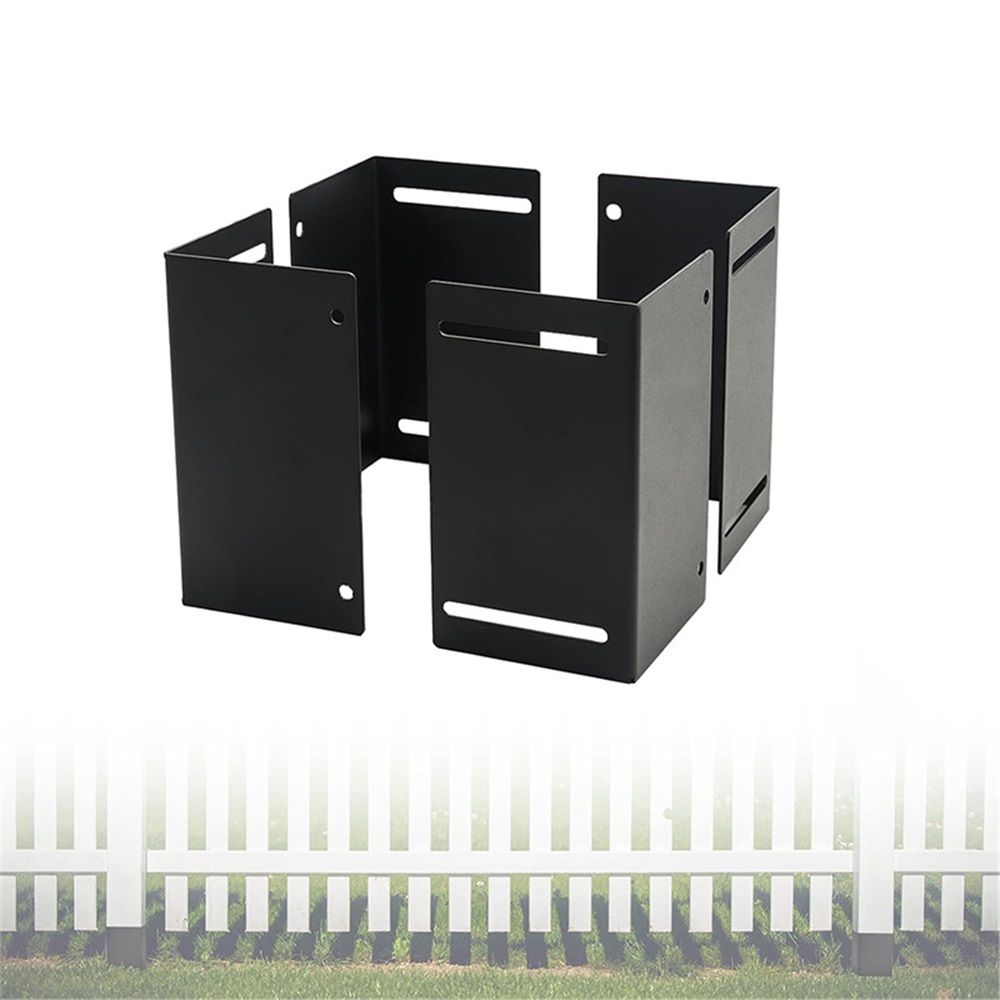 Adjustable Post Protector, 304 Stainless Steel Mailbox Post Protector, Post Sleeve Post Base Protectors for Wooden Mailbox, Deck Railing, Fences, Pergolas, Gazebos, Swing - Black