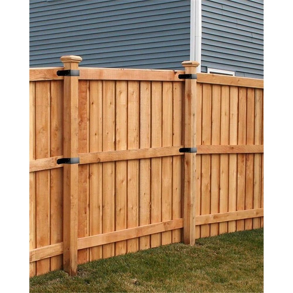 4Pcs Black Strap Heavy Duty Wood Deck Fence Tie for 4"x4" Post U-Shaped Pipe Clamp Bracket Gazebo Mounting Brackets