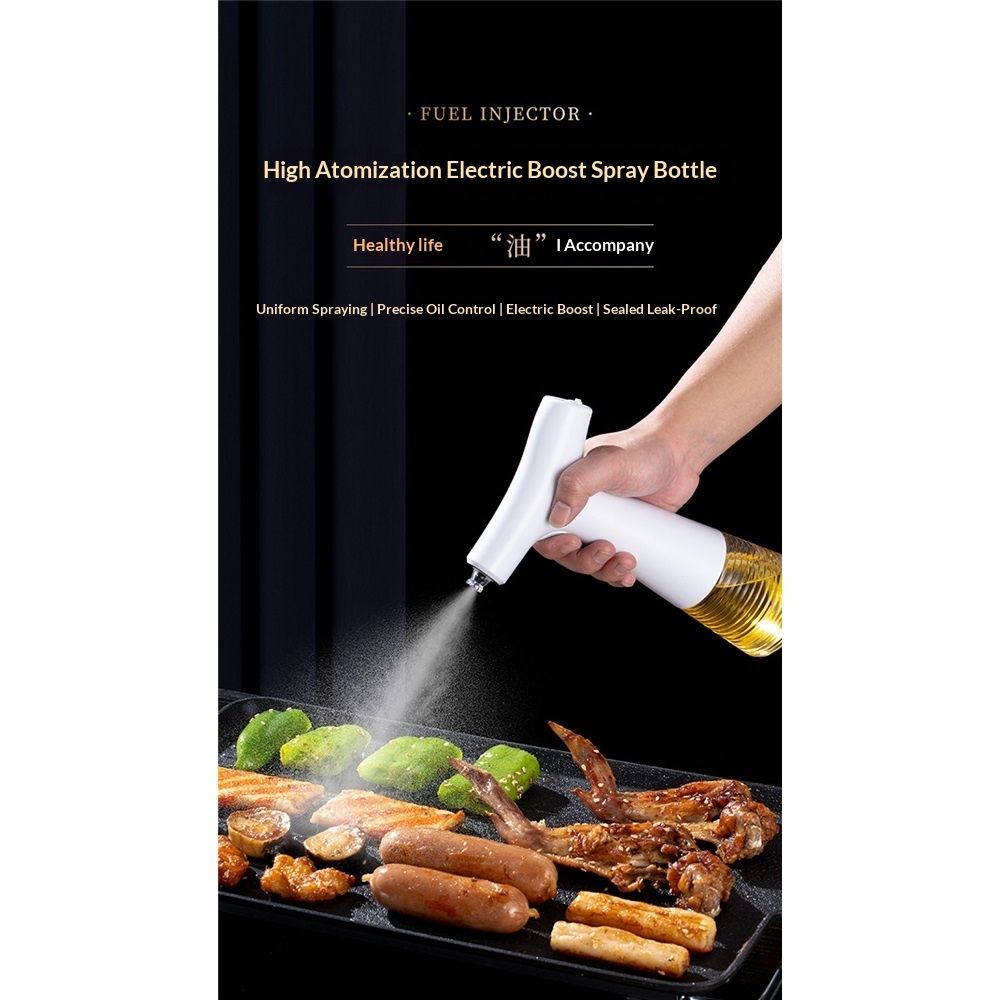 Electric Oil Sprayer for Cooking, 240ml Electric Oil Dispenser Automatic Cooking Oil Spray Bottle,  Oil Vinegar Soy Sauce Dispenser for Cooking Baking Roasting Frying