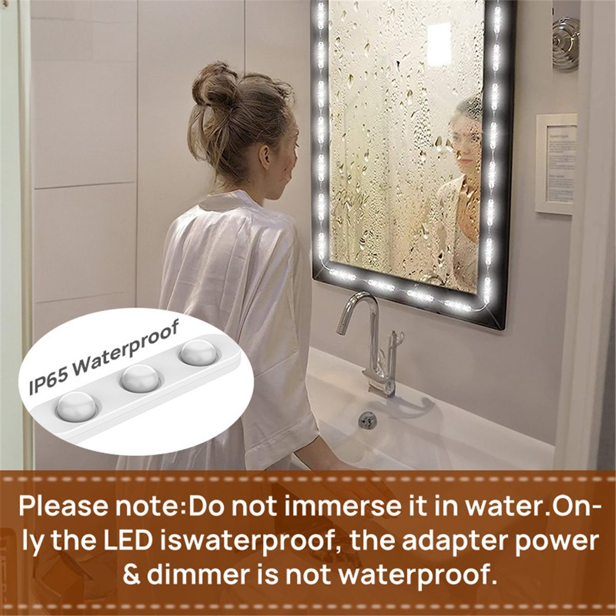 14 Bulb Vanity Lights for Mirror, Plug-in Power Adapter & Touch Dimmer, 3000-7000 K, (Mirror Not Included)