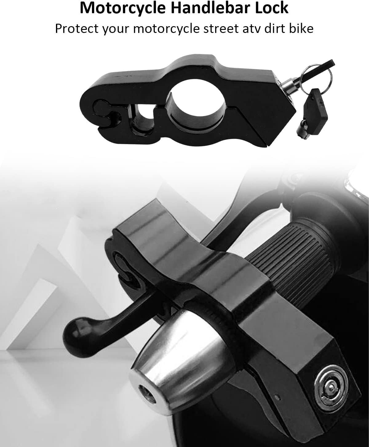 Motorcycle Throttle Lock, Universal Heavy Duty Motorcycle Grip Handlebar Lock Fit for Motorbike Sports Bikes Scooter Mopeds ATVs Black