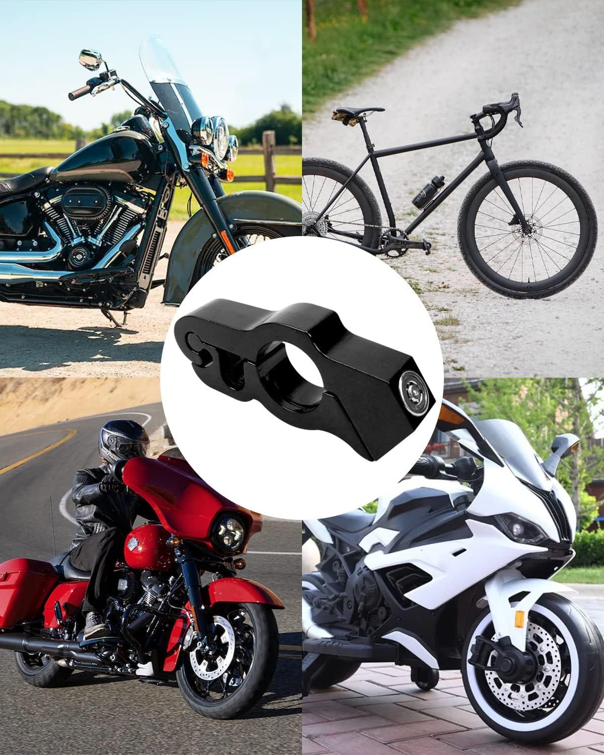 Motorcycle Throttle Lock, Universal Heavy Duty Motorcycle Grip Handlebar Lock Fit for Motorbike Sports Bikes Scooter Mopeds ATVs Black