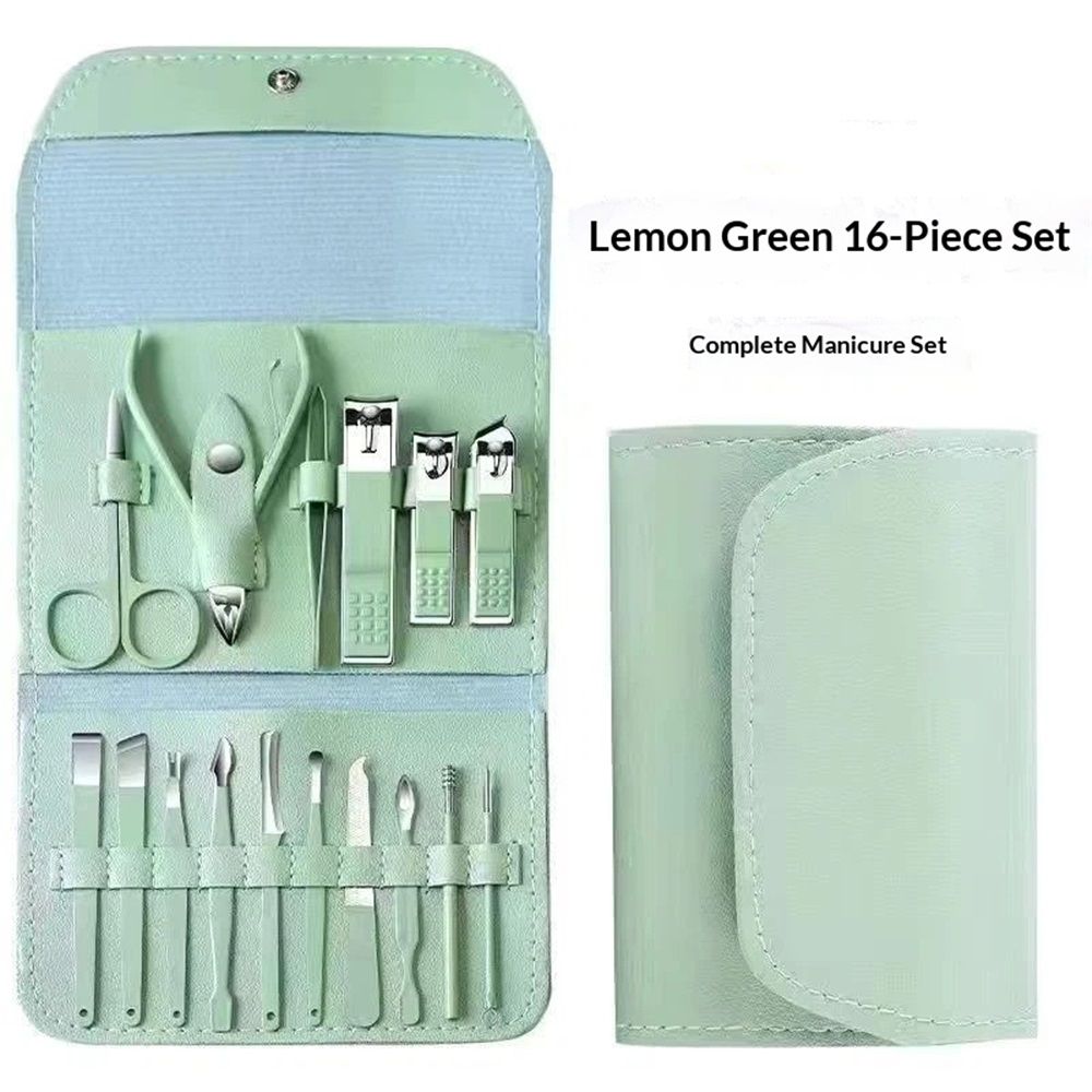 Manicure Set Professional, Nail Clippers, Pedicure Kit, 16 In 1 Grooming Kit Stainless Steel, Toenail Scissors Tools for Men Women Mint Upgraded Version