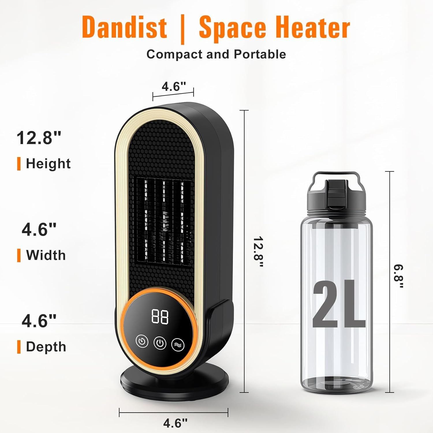 Space Heaters for Indoor Use with Remote, 2s Efficient Heating, Overheat & Tilt Protection, 1200W PTC Ceramic Portable Heater with Display, Timer, Two-Speed, Electric Heater for Bedroom Office,Basic Version
