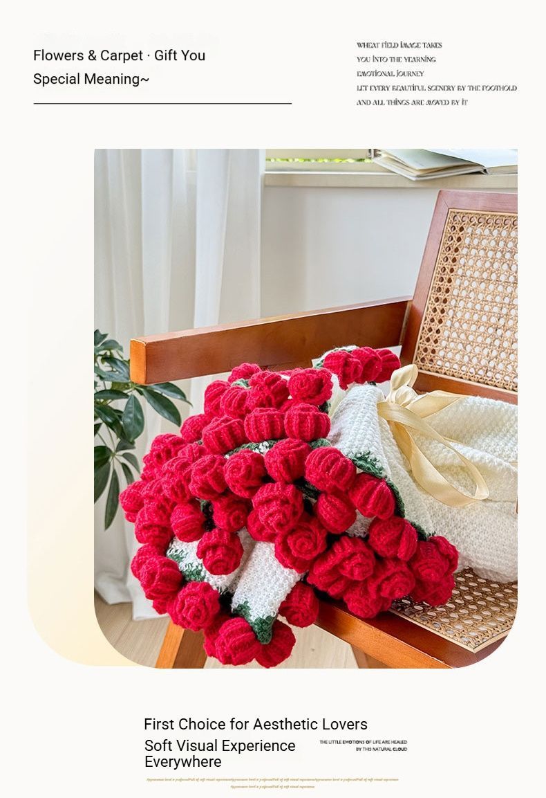 52 Red Rose Bouquet Blanket Diameter Approximately 110CM