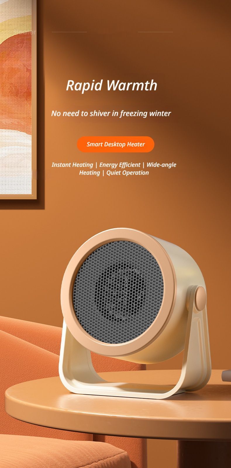 Desk heater grey
