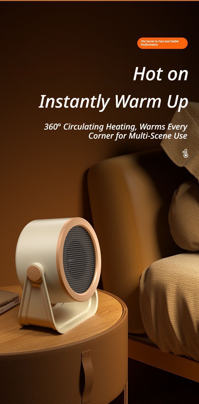 Desk heater white