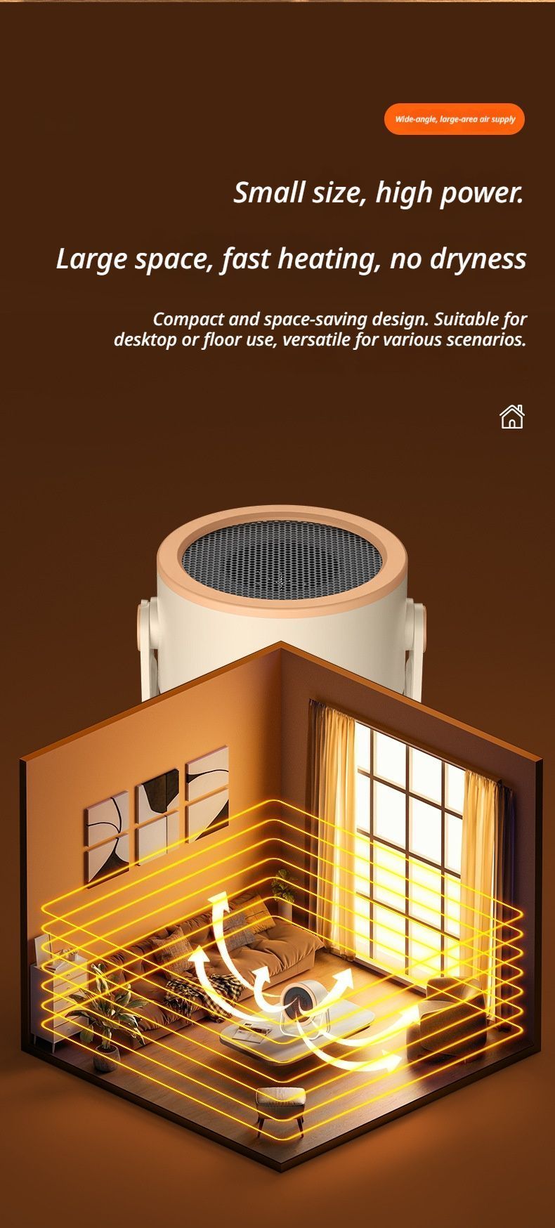 Desk heater white