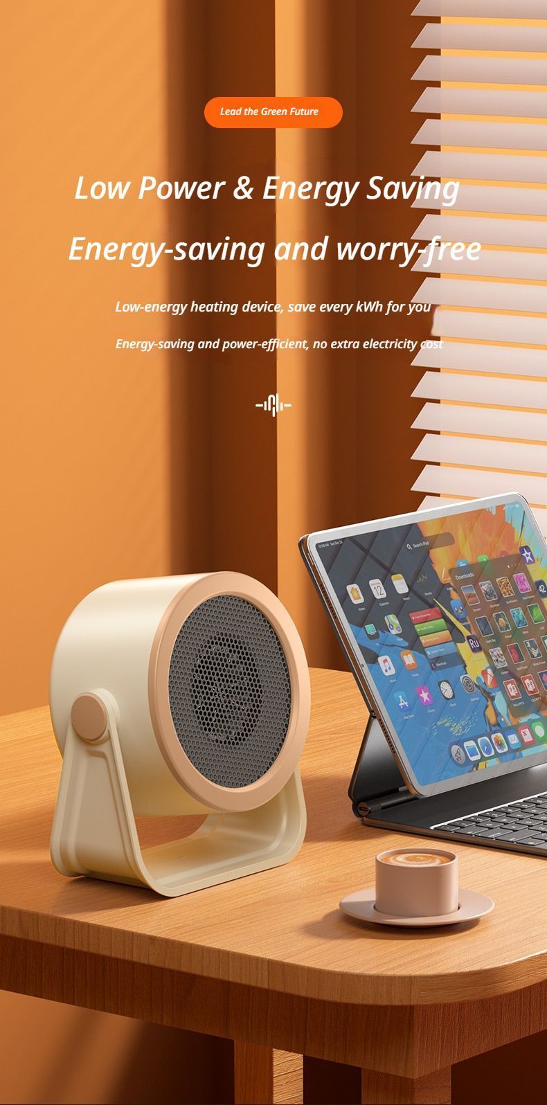 Desk heater white