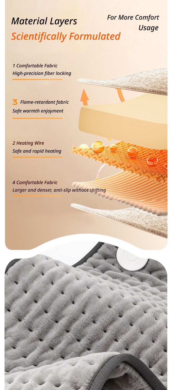 Electric blanket 50 * 100-grey