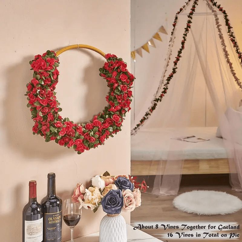Artificial Rose Vine-Hot Pink & Pink Mixed 2.5m