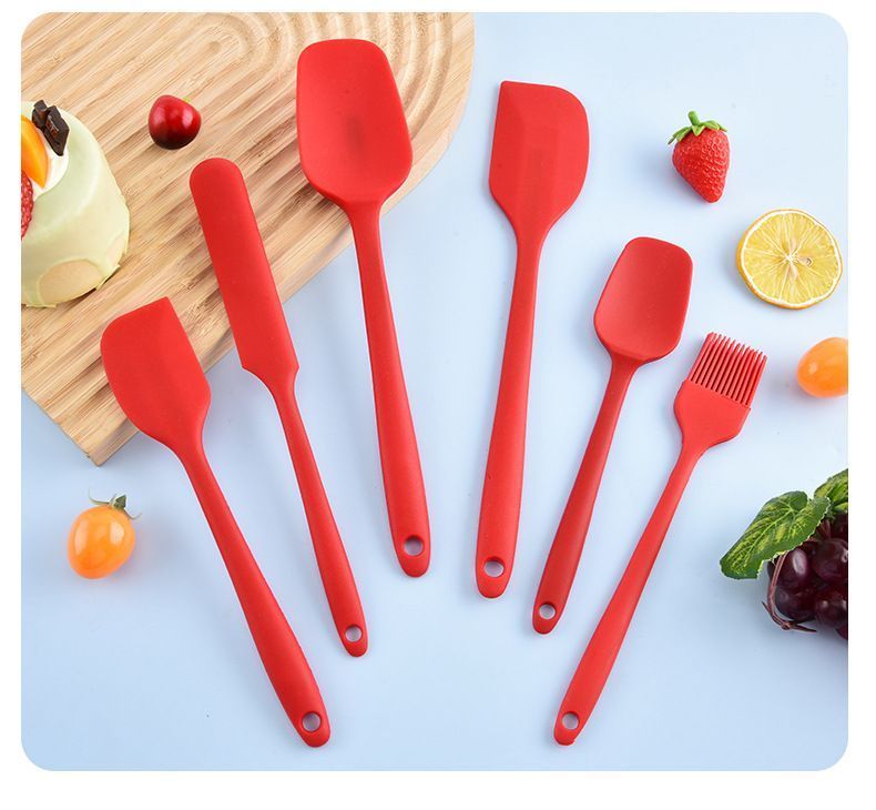 6Pcs Food-Grade Silicone Scraper Set, Baking Cream Spatulas (Pink)(2 set/12PCS)