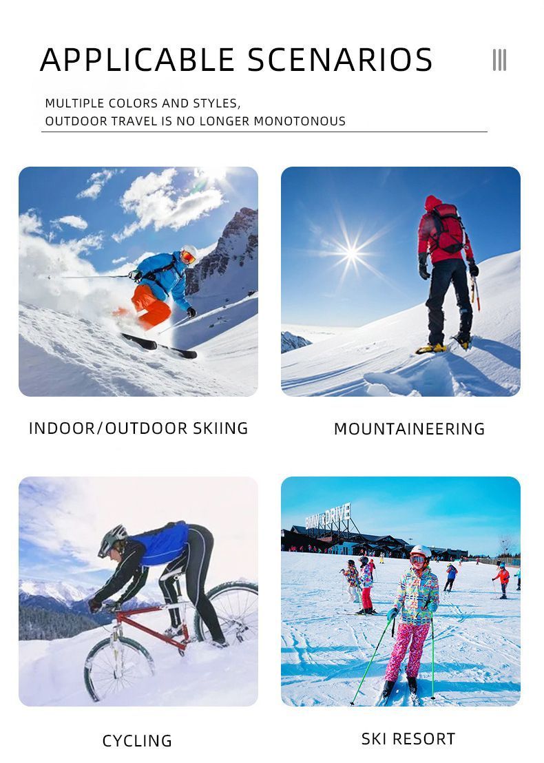 Outdoor Spherical Ski Goggles, Anti UV Anti-Fog Snow Sports Protective Glasses, Windproof Snowboarding Eyewear, Black Strap Gradient Lens, Ideal Ski Trip Present