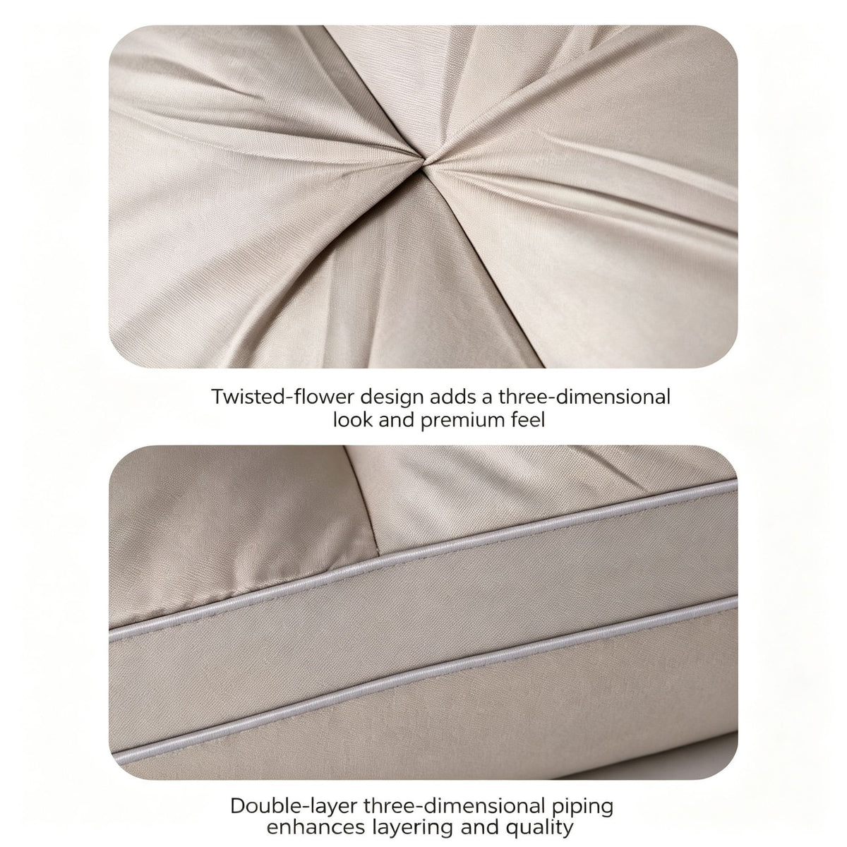Twisted Dark Grey High Loft Pillow Pair | 950g Per Piece | Thickened Supportive Sleep Pillow Set, Christmas High Loft Sleep Set for Side Sleepers