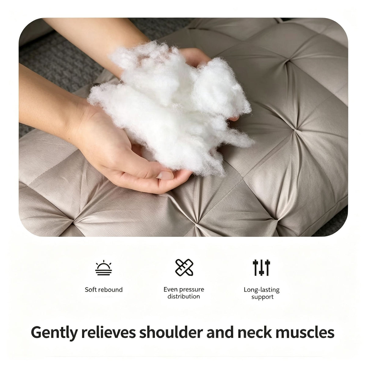Twisted Pure White Low Loft Pillow Pair | 750g Per Piece | Crisp Hotel-Quality Neck Pillow Set, Christmas Fresh Sleep Gift for Clean Bedroom