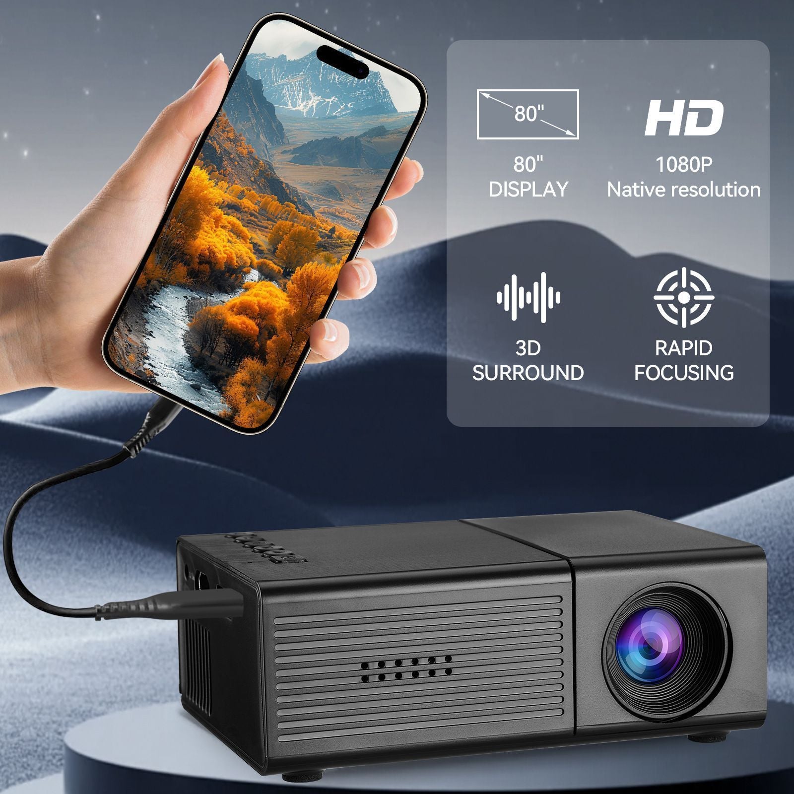 M3S Mini Projector Black AU