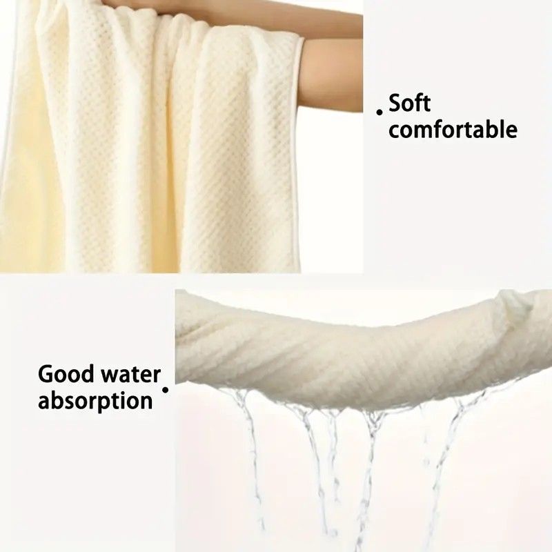 Modern Pineapple Grid Design Ultra-Soft Coral Fleece Bath Towel｜90x170cm Extra Thick Strong Absorption, Suitable for Bathroom, Gym, Hotel, and Home Use.(Dark grey)