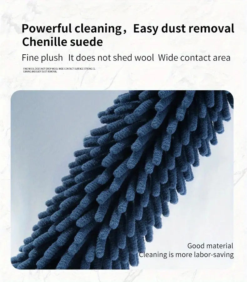 pale green  Household Cleaning Duster / Static Duster / Dust Sweeper / Telescopic & Non-Shedding / Washable & Bendable / High-Reach Cleaning Tool / Cleaning Tools & Supplies